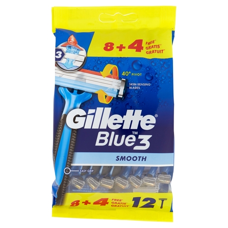 Gillette Blue3 Smooth Rasoio da Uomo Usa e Getta - 8 rasoi + 4 Gratis